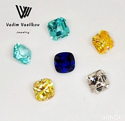 Лабораторно выращенные камни: муассонит, сапфир, параиба и ТД..